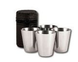 Рюмка "СЛЕДОПЫТ" средняя в кожаной тубе, 4шт