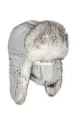 Шапка ушанка зимняя Евро Волк Полярный ткань Taslan (Размер 56-58 )