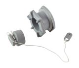 Клапан сливной лодок ПВХ с пробкой (пластик/серый), H=24мм