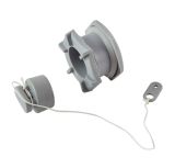 Клапан сливной лодок ПВХ с пробкой (пластик/серый), H=18мм