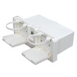 Ящик для мелочей врезной, с замком и складным подстаканником, белый