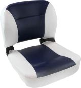 Кресло складное мягкое (бело-синий/пласт-кожзам )