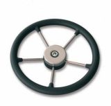 Штурвал сталь нерж 5 спиц черное, 325мм