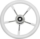 Штурвал 350мм V57 (полиуретан/белый/нерж.спицы)