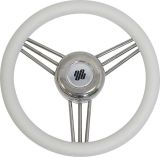 Штурвал 350мм V25 (полиуретан/белый/нерж.спицы)