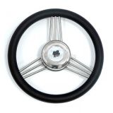 Штурвал 350мм V25 (полиуретан/черн/нерж.спицы)