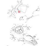 Фиксатор крепления стекла правый GTX500SS Ski-Doo