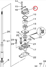 Корпус помпы верхний 25N Yamaha (6L2-44311-01-00)
