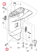 Пробка маслозаливная редуктора M25C3/M30A4 Tohatsu
