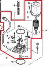 Мотор гидроподъема в сборе BF40D Honda