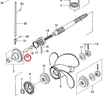Штифт горизонтального вала переключения передач MFS9.9B2/MFS15B2/MFS18B2 Tohatsu