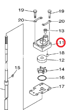 Корпус помпы верх F15C/F20B Yamaha