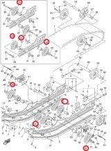 Каток задней подвески 130мм черный Yamaha