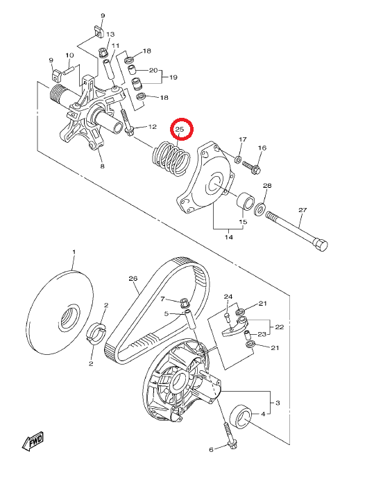 Пружина ведущего вариатора VK540 Yamaha