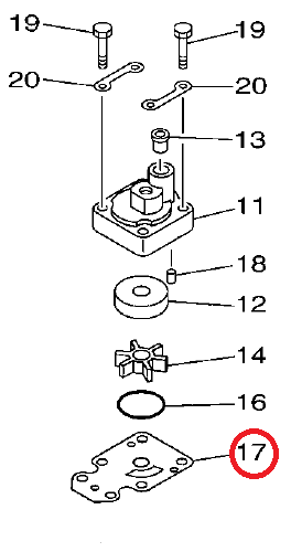 Зеркало помпы F15C Yamaha (963-23017)