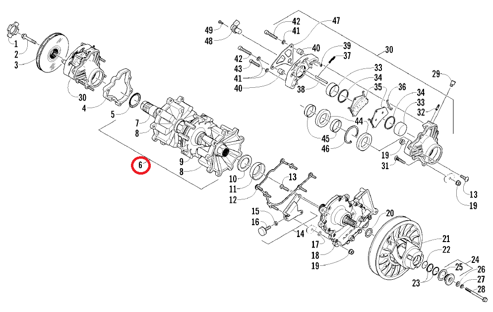 Вал привода трака в сборе 570XT &#039;11- Arctic Cat