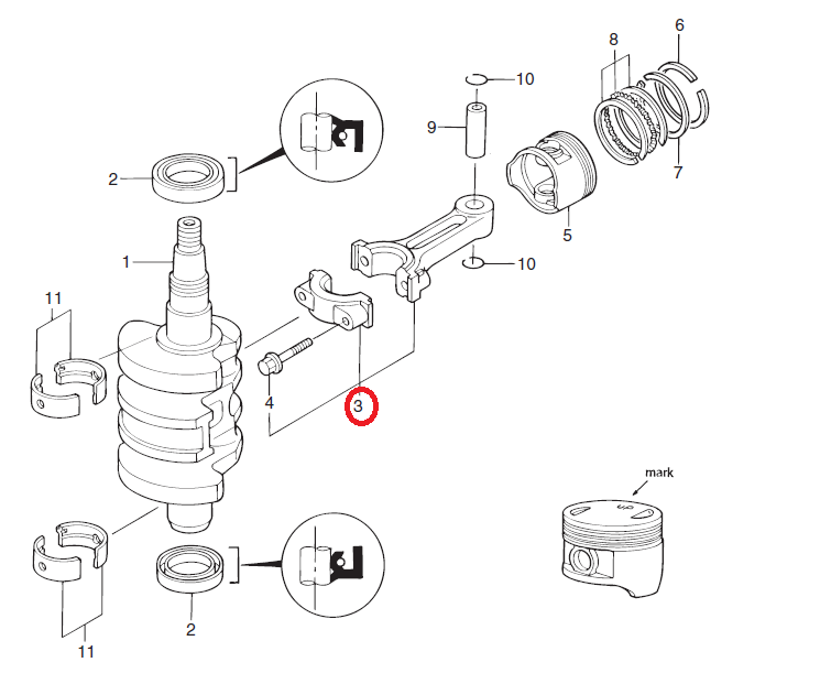 Шатун MFS8/9.8 Tohatsu (F8-05020200)