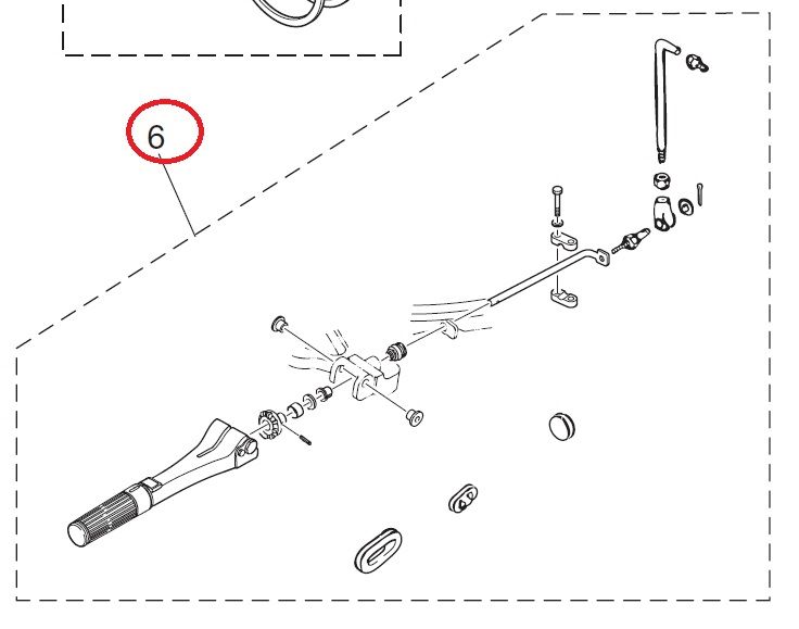 Набор установочный румпеля M25/30A Tohatsu (3P0S63000-1 3A0-63000-0)